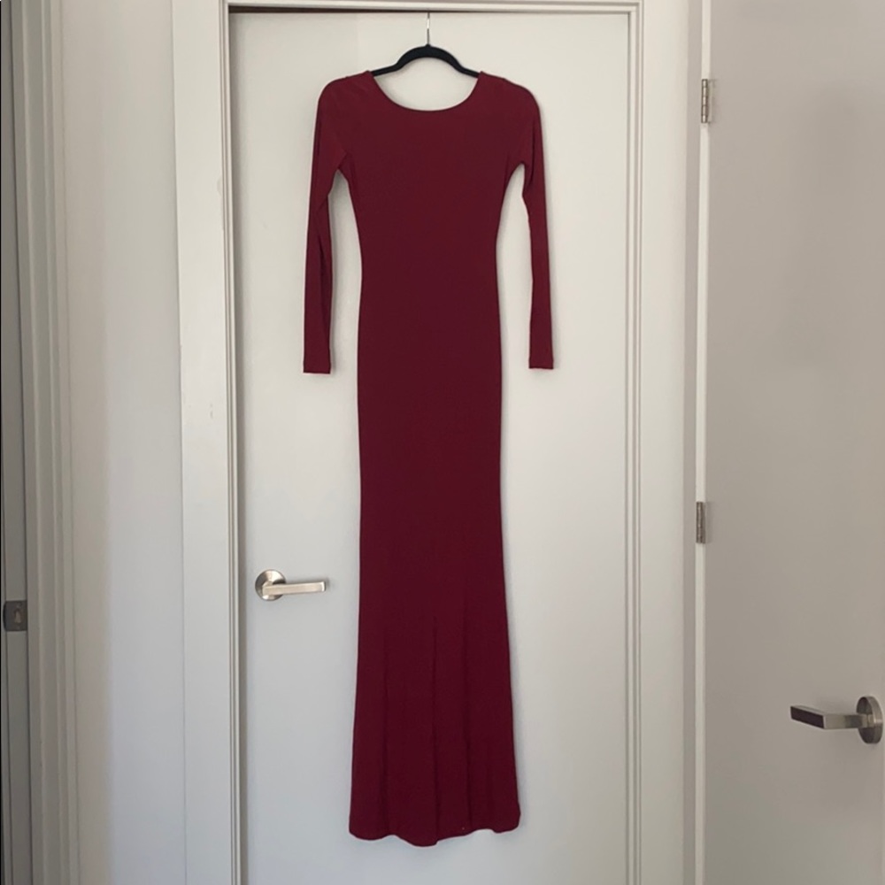 Red evening gown